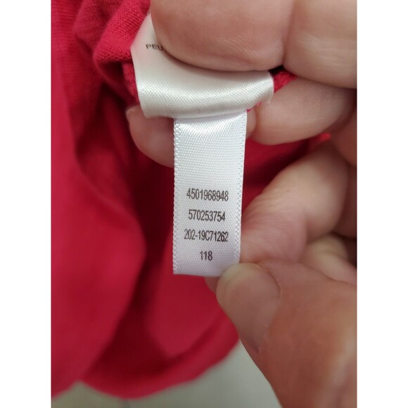 Chico's Red Cotton Embroidered Notch Neck 3/4 Sleeve T-Shirt Size 2 Large - Picture 8 of 8